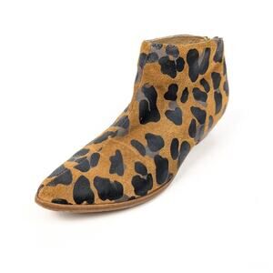 Matisse Aida Leopard Print Pointed Toe Ankle Booties Size 6